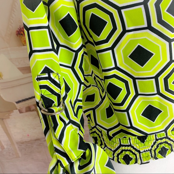 Michael Kors lime Green Diamond Print blouse - Picture 7 of 12